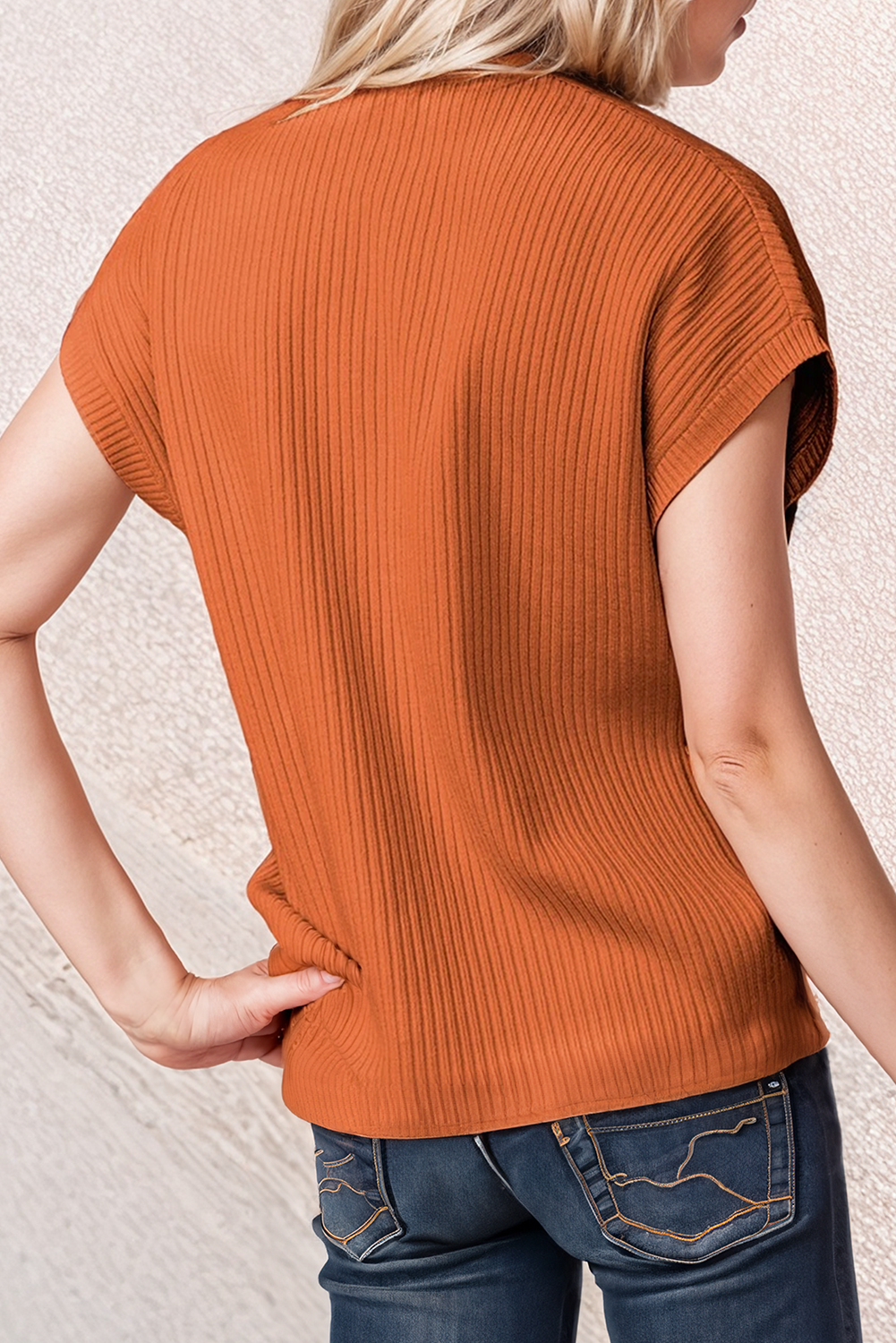 Pocket Ribbed Knit Sweater