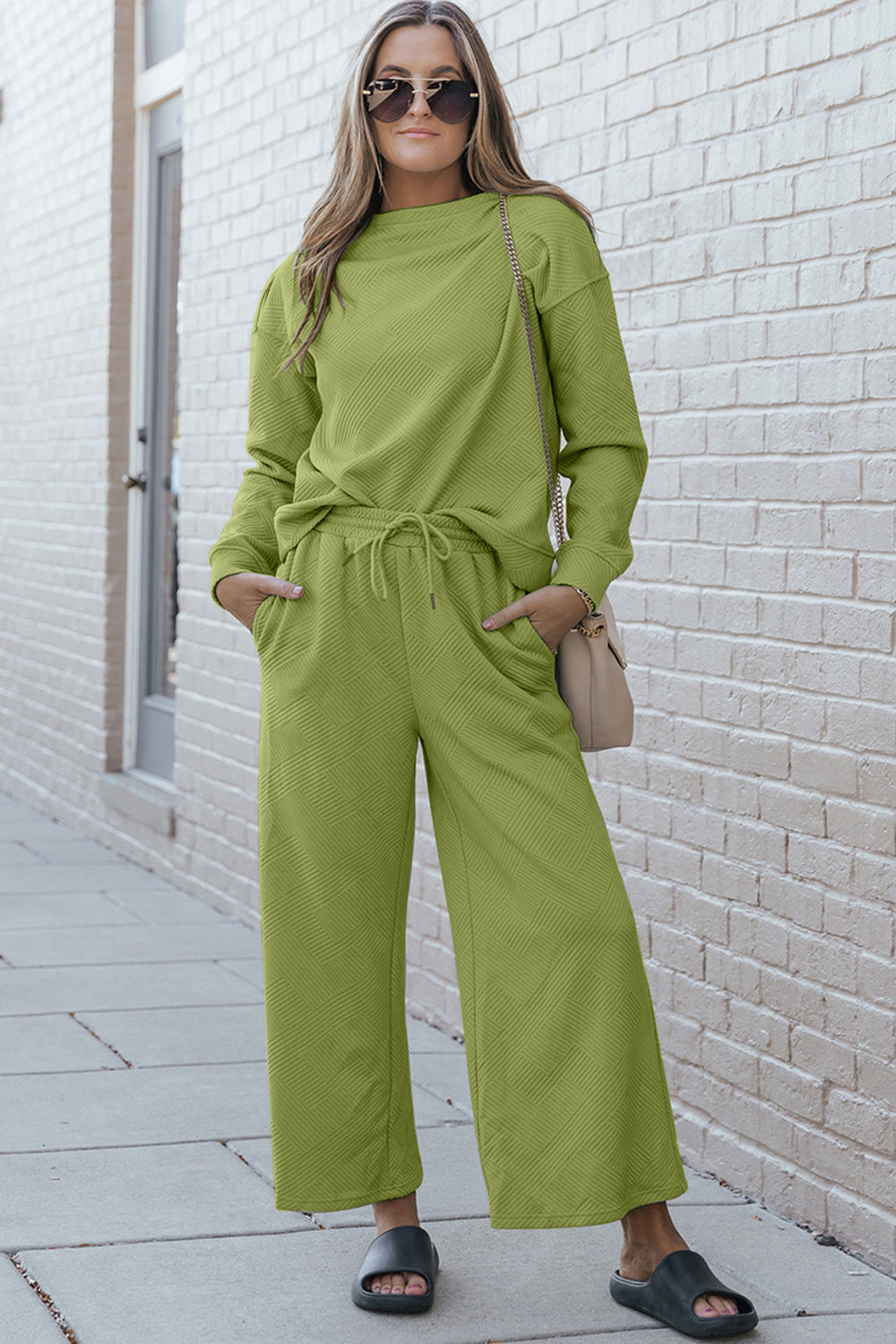 Treasures In Paradise Long Sleeve Top and Drawstring Pants Set - MomGlow Boutique