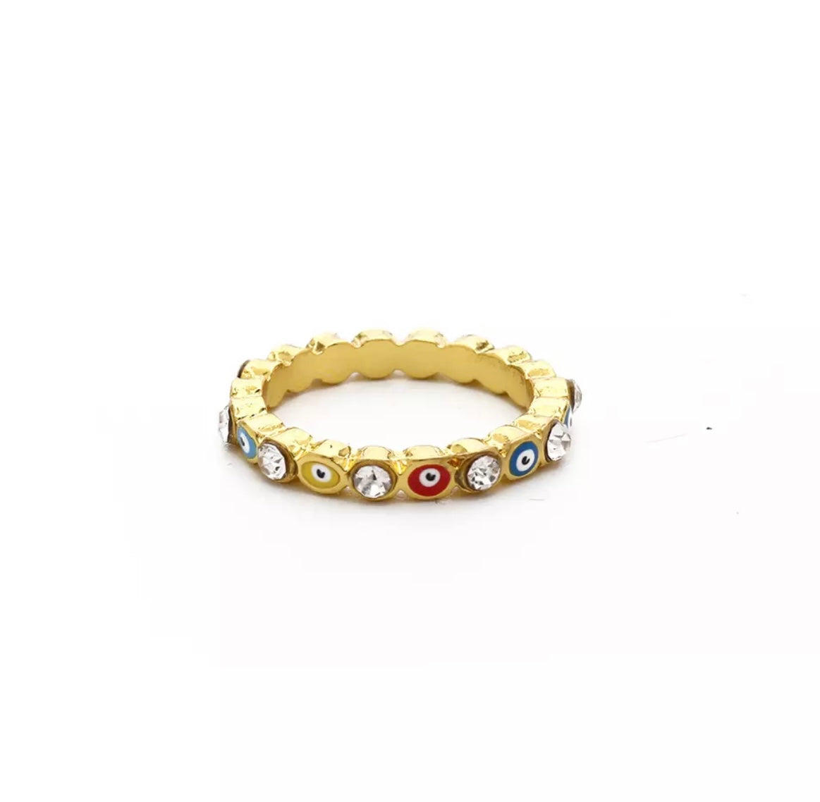 Selena Rainbow Eye Gold Ring - StarLight Boutique | Everyday Fashion for Every Body Type