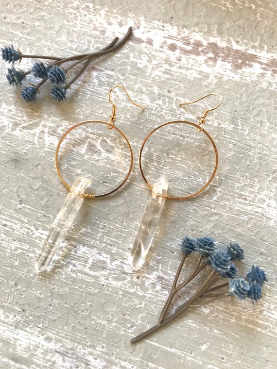 Tammy Quartz Hoop Earrings - StarLight Boutique | Everyday Fashion for Every Body Type