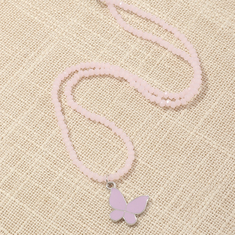 Purple Beaded Butterfly Necklace - StarLight Boutique | Everyday Fashion for Every Body Type