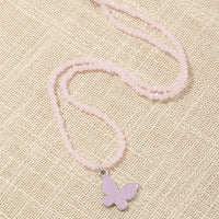 Purple Beaded Butterfly Necklace - StarLight Boutique | Everyday Fashion for Every Body Type