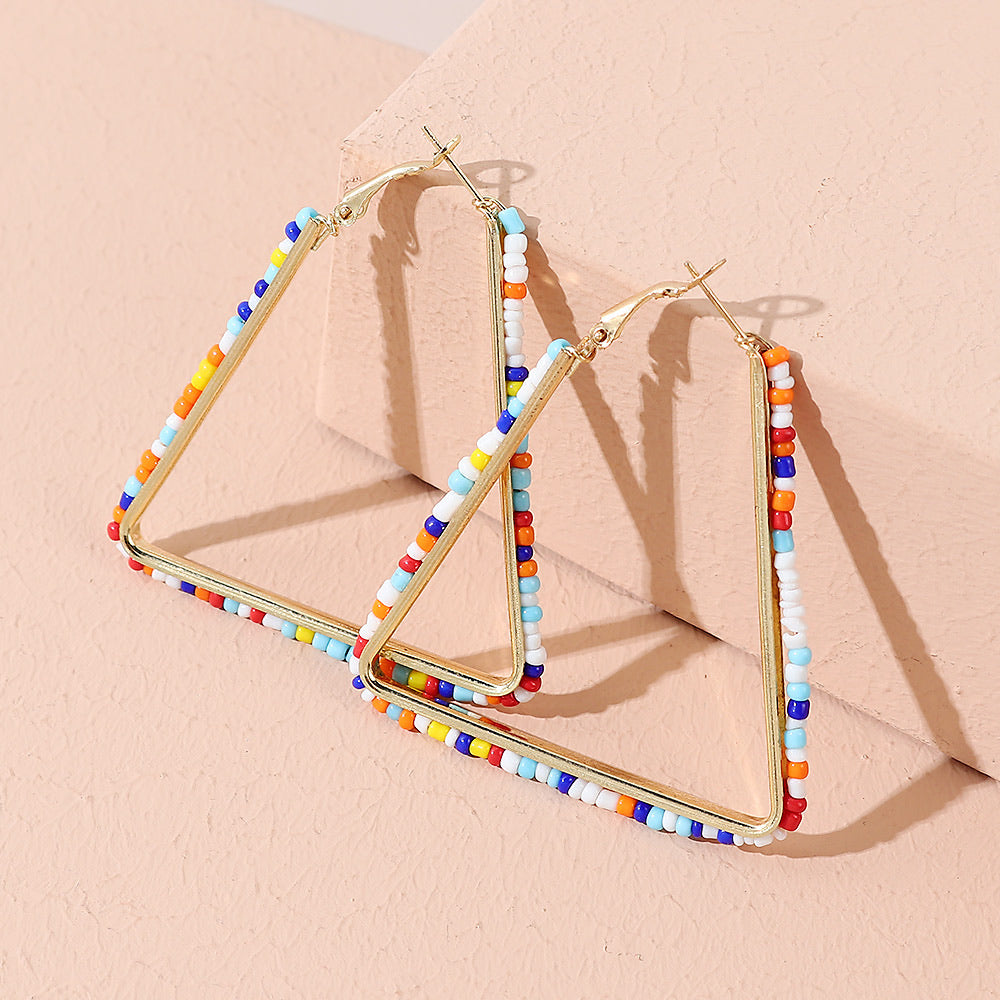 Beaded Triangle Earrings - StarLight Boutique | Everyday Fashion for Every Body Type