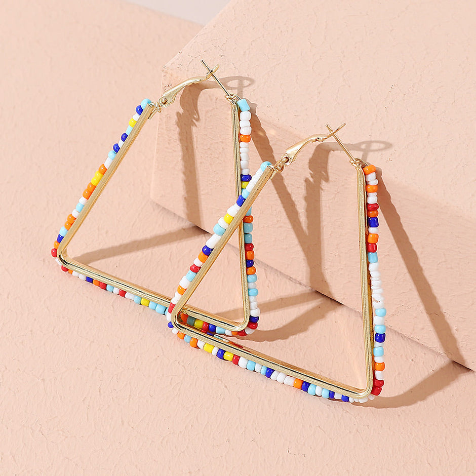 Beaded Triangle Earrings